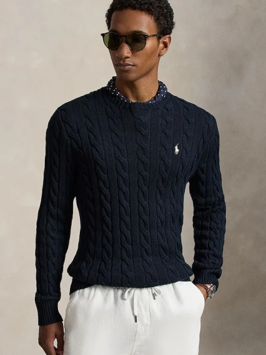 Zdjęcie produktu Polo Ralph Lauren sweter męski bawełniany granatowy
