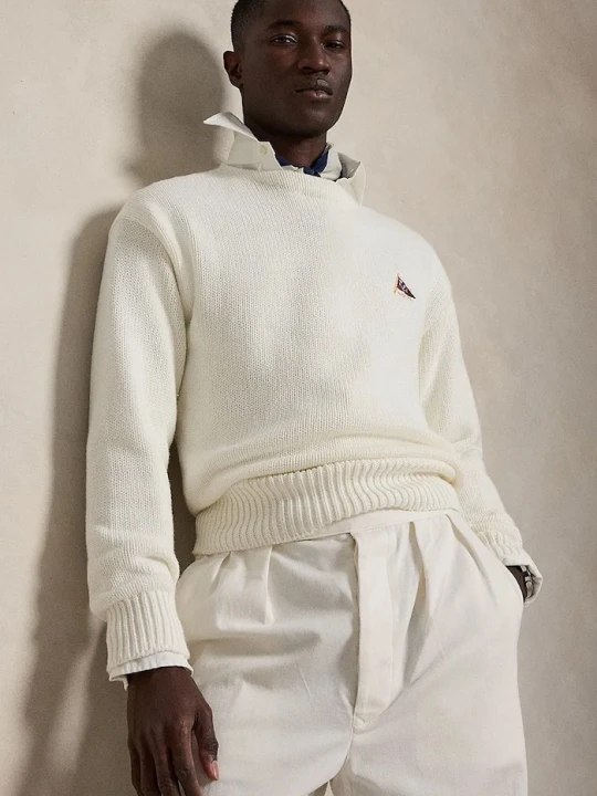 Zdjęcie produktu Polo Ralph Lauren sweter męski bawełniany beżowy