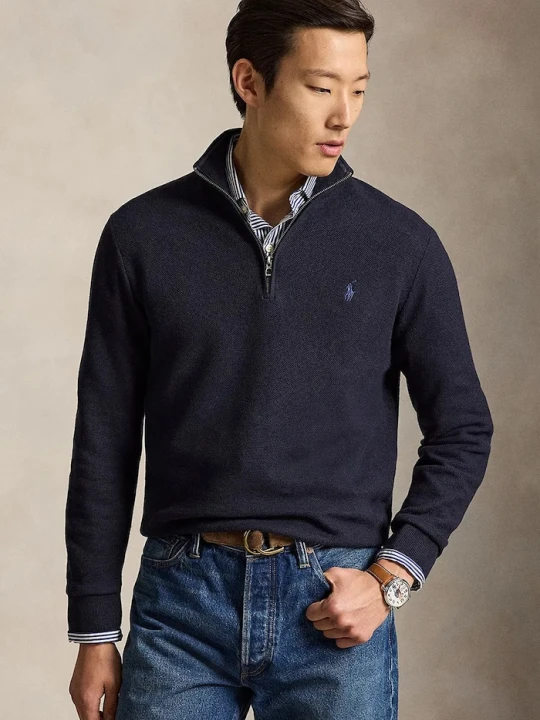 Zdjęcie produktu Polo Ralph Lauren sweter męski bawełniany granatowy