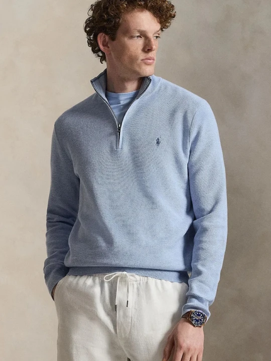 Zdjęcie produktu Polo Ralph Lauren sweter męski bawełniany niebieski