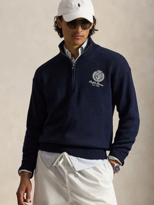 Zdjęcie produktu Polo Ralph Lauren sweter męski bawełniany granatowy