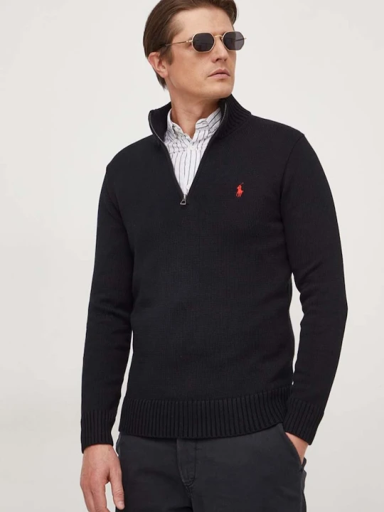 Zdjęcie produktu Polo Ralph Lauren sweter męski bawełniany czarny