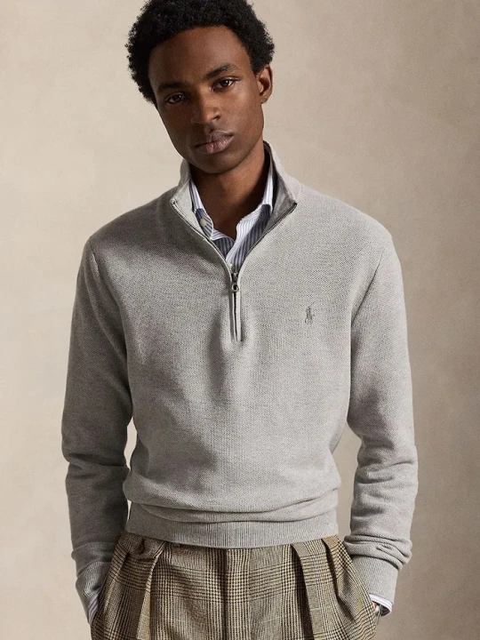 Zdjęcie produktu Polo Ralph Lauren sweter męski bawełniany szary
