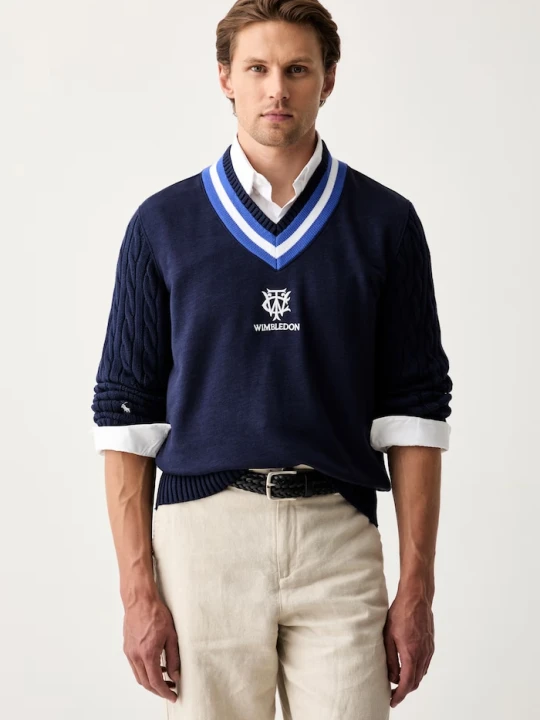 Zdjęcie produktu Polo Ralph Lauren sweter męski bawełniany Wimbledon granatowy