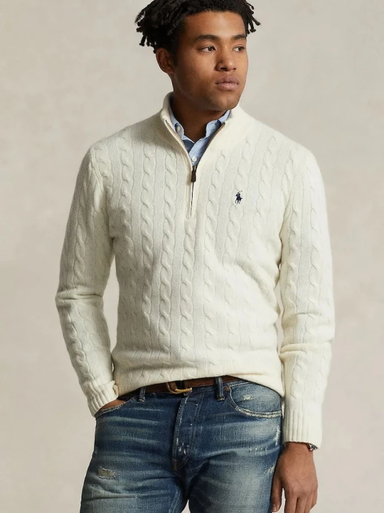 Zdjęcie produktu Polo Ralph Lauren sweter męski wełniany beżowy