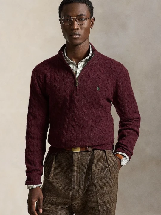Zdjęcie produktu Polo Ralph Lauren sweter męski wełniany bordowy