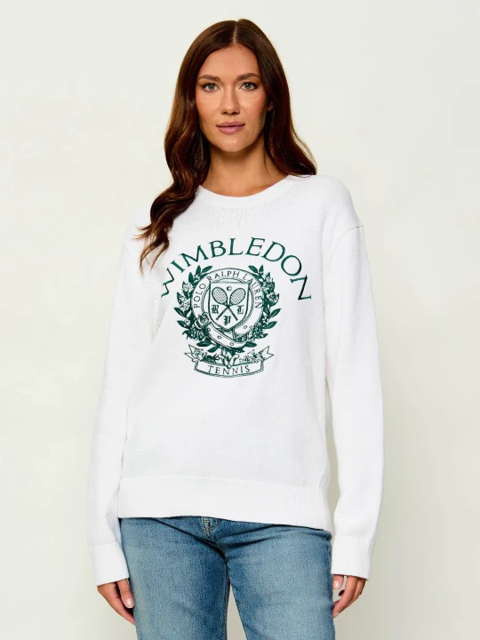 Zdjęcie produktu POLO RALPH LAUREN Sweter | Polo Ralph Lauren x Wimbledon | Loose fit biały