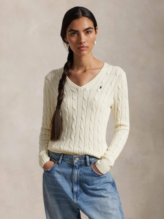 Zdjęcie produktu POLO RALPH LAUREN Sweter | Slim Fit kremowy