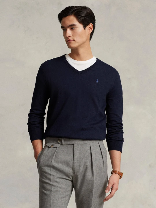 Zdjęcie produktu POLO RALPH LAUREN Sweter | Slim Fit granatowy