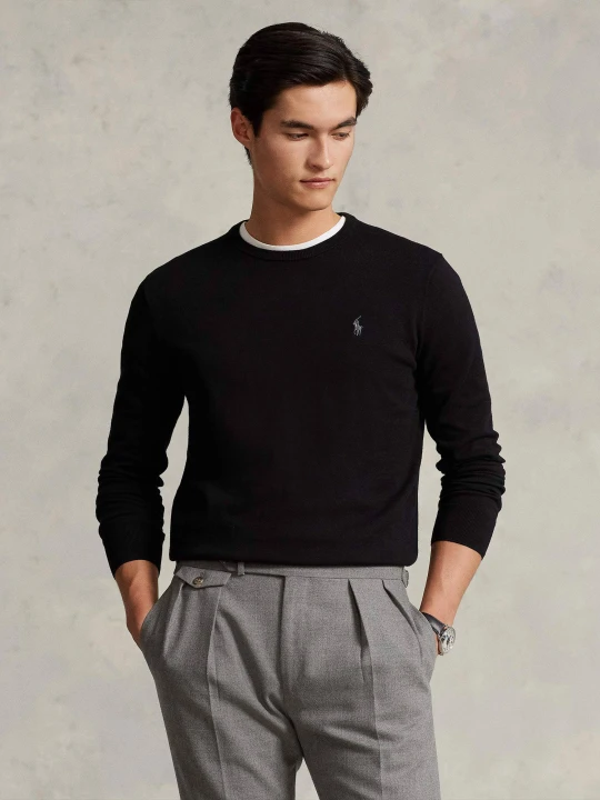 Zdjęcie produktu POLO RALPH LAUREN Sweter | Slim Fit | pima czarny