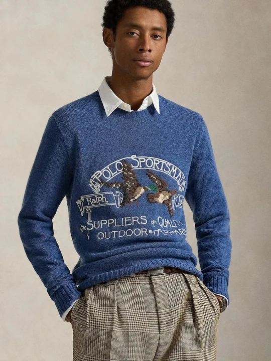 Zdjęcie produktu Polo Ralph Lauren sweter z dodatkiem wełny niebieski