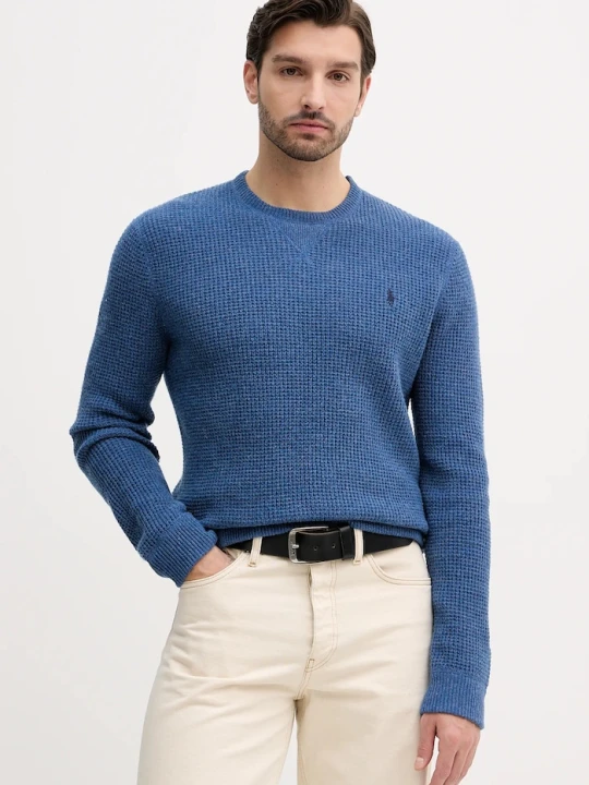 Zdjęcie produktu Polo Ralph Lauren sweter z dodatkiem wełny niebieski