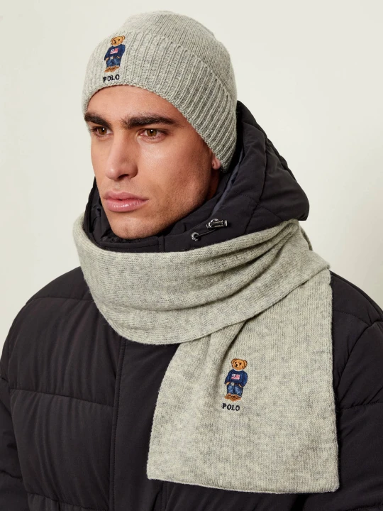 Zdjęcie produktu POLO RALPH LAUREN Szal + czapka | z dodatkiem wełny szary