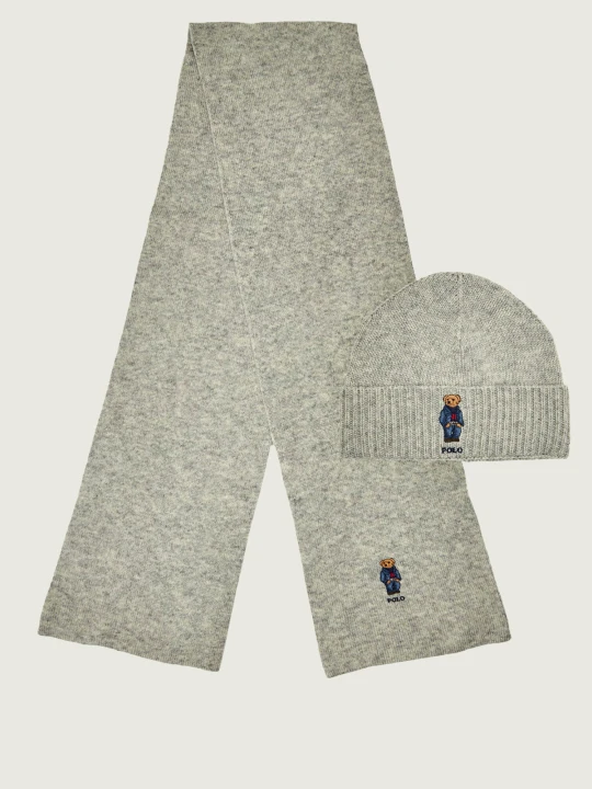 Zdjęcie produktu POLO RALPH LAUREN Szal + czapka | z dodatkiem wełny szary