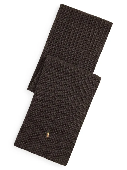 Zdjęcie produktu Polo Ralph Lauren szalik męski z wełną brązowy