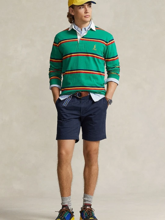 Zdjęcie produktu Polo Ralph Lauren szorty chino męskie bawełniane z elastanem granatowy