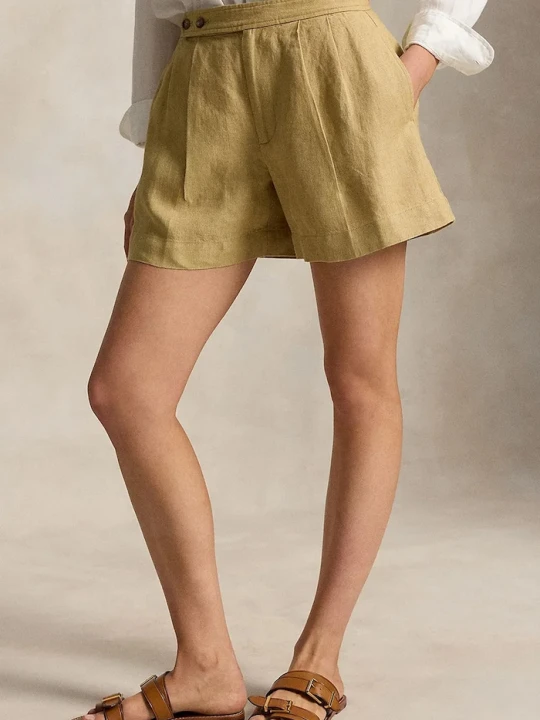 Zdjęcie produktu Polo Ralph Lauren szorty damskie lniane DELAVE LINEN-WVN-SHORTS beżowy