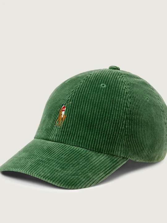 Zdjęcie produktu POLO RALPH LAUREN Sztruksowa bejsbolówka | z dodatkiem skóry zielony