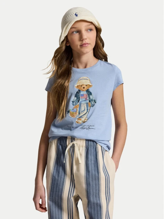 Zdjęcie produktu Polo Ralph Lauren T-Shirt 313A11759002 Błękitny Regular Fit Niebieski jasny