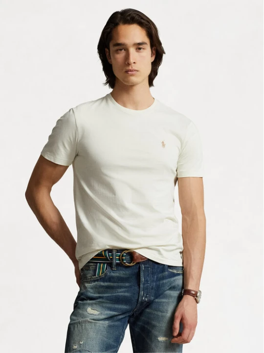 Zdjęcie produktu Polo Ralph Lauren T-Shirt 710671438350 Écru Custom Slim Fit Kremowy