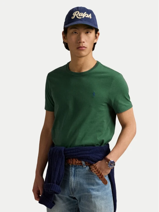 Zdjęcie produktu Polo Ralph Lauren T-Shirt 710671438425 Zielony Custom Slim Fit