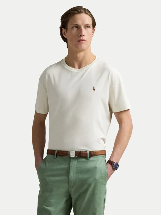 Zdjęcie produktu Polo Ralph Lauren T-Shirt 710740727094 Écru Custom Slim Fit Kremowy