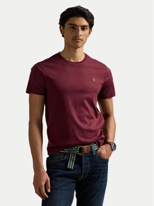 Zdjęcie produktu Polo Ralph Lauren T-Shirt 710740727098 Bordowy Custom Slim Fit