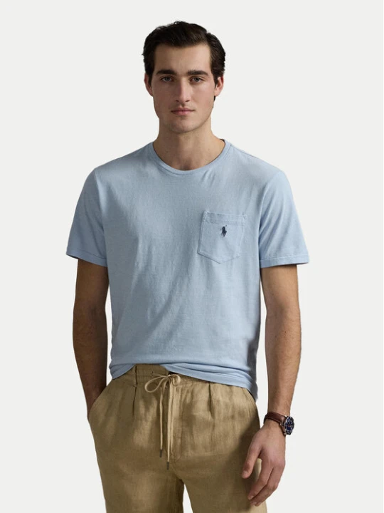 Zdjęcie produktu Polo Ralph Lauren T-Shirt 710964511004 Błękitny Regular Fit Niebieski jasny