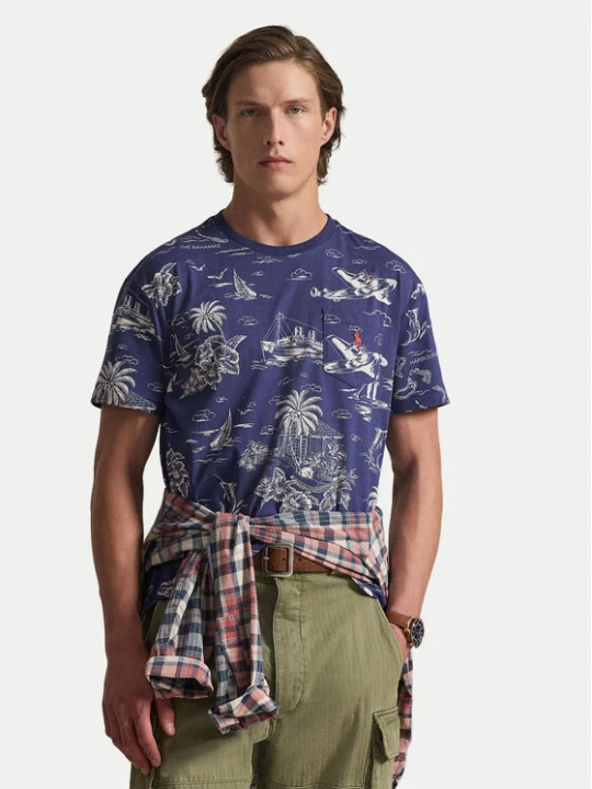 Zdjęcie produktu Polo Ralph Lauren T-Shirt 710B16619001 Granatowy Slim Fit