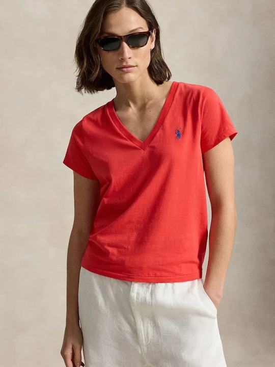 Zdjęcie produktu Polo Ralph Lauren T-shirt basic damski bawełniany czerwony