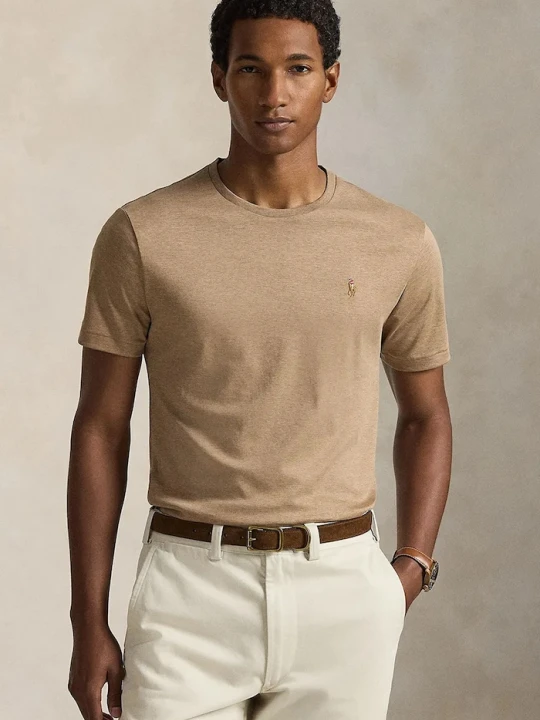 Zdjęcie produktu Polo Ralph Lauren T-shirt męski bawełniany brązowy