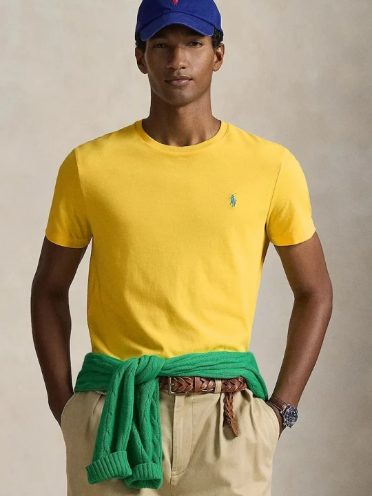 Zdjęcie produktu Polo Ralph Lauren T-shirt basic męski bawełniany żółty