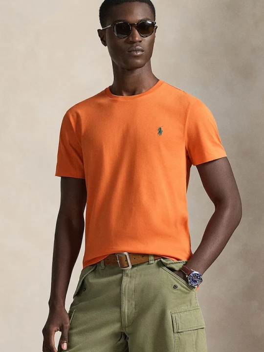 Zdjęcie produktu Polo Ralph Lauren T-shirt basic męski bawełniany pomarańczowy