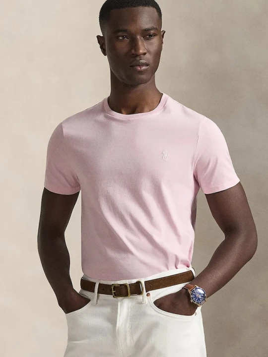 Zdjęcie produktu Polo Ralph Lauren T-shirt basic męski bawełniany różowy