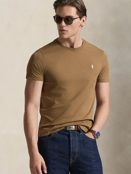 Zdjęcie produktu Polo Ralph Lauren T-shirt basic męski bawełniany brązowy