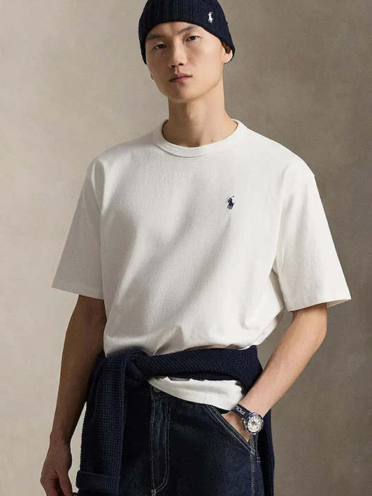 Zdjęcie produktu Polo Ralph Lauren T-shirt oversize męski bawełniany biały