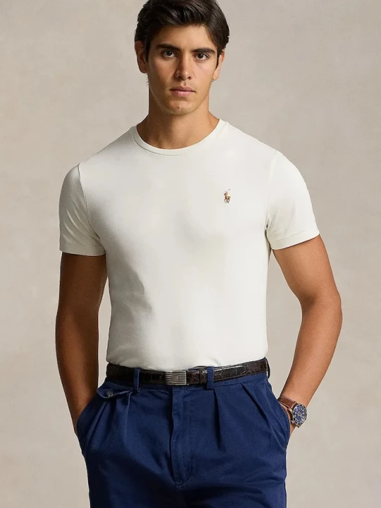 Zdjęcie produktu Polo Ralph Lauren T-shirt męski bawełniany beżowy
