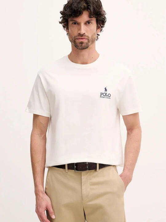 Zdjęcie produktu Polo Ralph Lauren T-shirt męski bawełniany beżowy