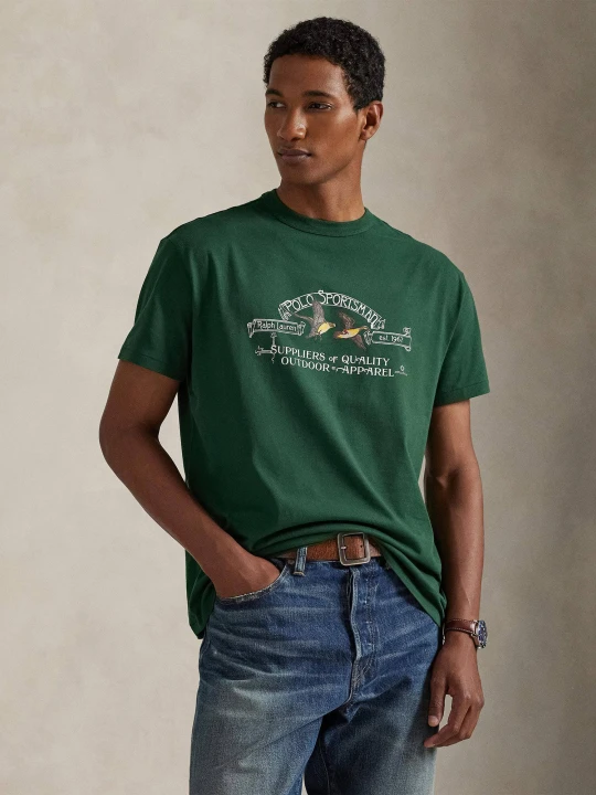Zdjęcie produktu POLO RALPH LAUREN T-shirt | Classic fit butelkowa zieleń