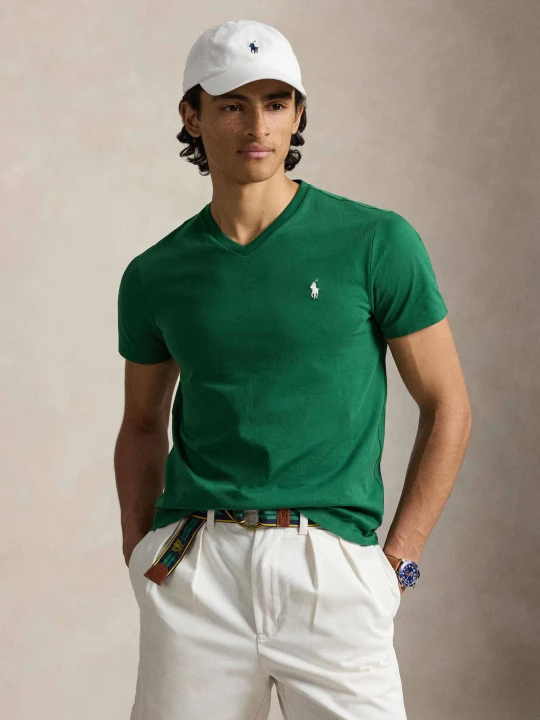 Zdjęcie produktu POLO RALPH LAUREN T-shirt | Custom slim fit butelkowa zieleń
