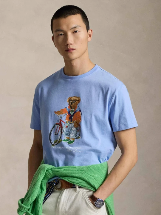 Zdjęcie produktu POLO RALPH LAUREN T-shirt | Custom slim fit błękitny