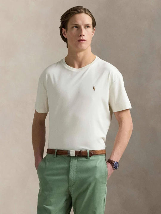 Zdjęcie produktu POLO RALPH LAUREN T-shirt | Custom slim fit kremowy