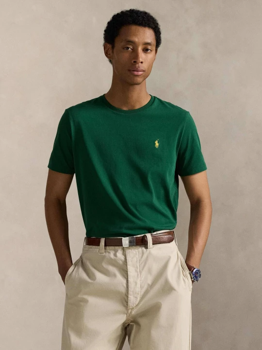 Zdjęcie produktu POLO RALPH LAUREN T-shirt | Custom slim fit butelkowa zieleń