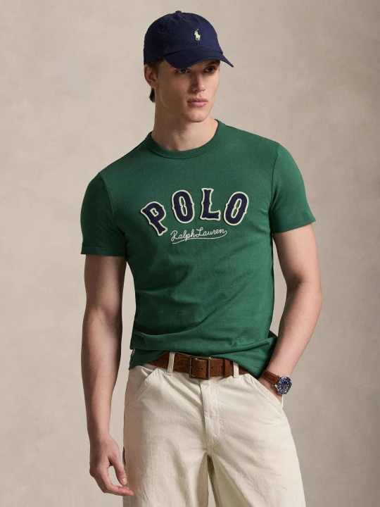 Zdjęcie produktu POLO RALPH LAUREN T-shirt | Custom slim fit butelkowa zieleń