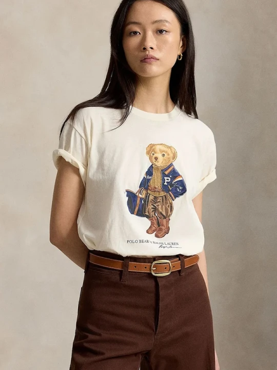 Zdjęcie produktu Polo Ralph Lauren T-shirt damski bawełniany beżowy