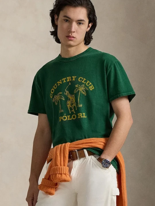 Zdjęcie produktu Polo Ralph Lauren t-shirt męski bawełniany zielony