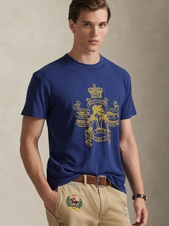 Zdjęcie produktu Polo Ralph Lauren t-shirt męski bawełniany niebieski