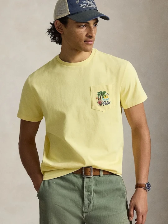 Zdjęcie produktu Polo Ralph Lauren t-shirt męski bawełniany żółty