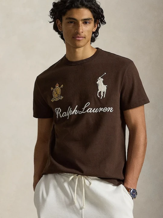 Zdjęcie produktu Polo Ralph Lauren T-shirt męski bawełniany brązowy