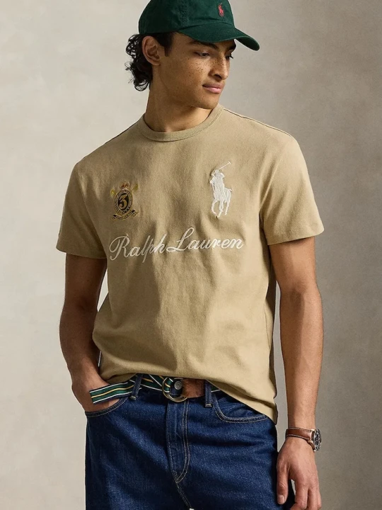 Zdjęcie produktu Polo Ralph Lauren T-shirt męski bawełniany brązowy